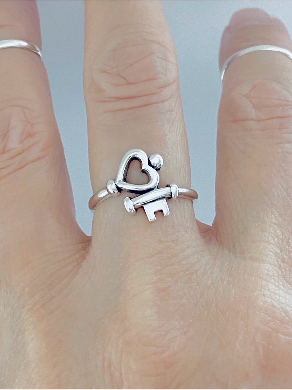 Sterling Silver Key To My Heart Ring, Promise Love Silver Rings